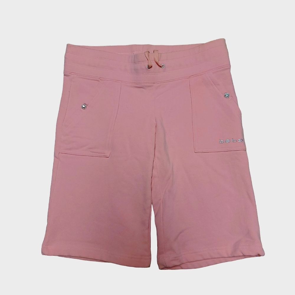 Vintage y2k 2000s Womens Pink Bebe Bermuda Sweatpant Shorts